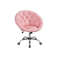 Silla de Oficina sin Reposabrazo Silla Oficina Tapizada de Cuero PU Silla con Ruedas Silla Ergonómica Base Metal Blanca - details 12