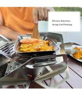 Parrilla estilo tarjeta para exteriores, ligera, resistente al viento y desmontable, parrilla triangular para acampar - details 7