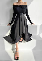 BGTEEVER-faldas elegantes y sueltas para mujer, faldas lisas de cintura alta, faldas Midi de gasa, moda de primavera y verano - details 3