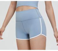 Pantalones cortos de Yoga para mujer, Shorts deportivos finos de cintura alta, mallas transpirables de secado rápido, ajustados, para entrenamiento y Fitness - details 5