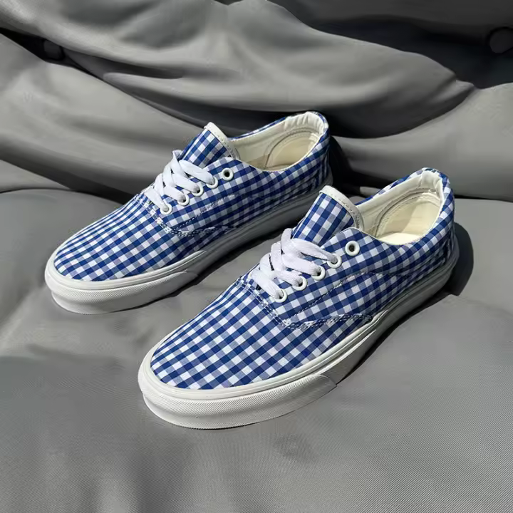 Zapatos clásicos bajos de cuadros azules, lo mismo para hombres y mujeres, tendencia deportiva de pareja, zapatos casuales transpirables y versátiles - 1