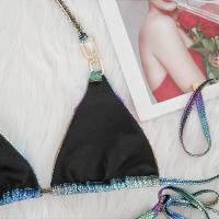 Conjunto de Bikini de Nylon de Ajuste Ajustado Diseño de Estampado de Serpiente Brillante - details 9