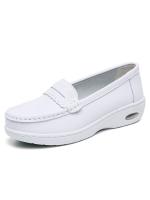 Zapatos de enfermera de cuero genuino con amortiguación de aire, suela suave, antideslizantes, transpirables, para trabajo hospitalario, con suela gruesa, para mujer, 2025 - details 2