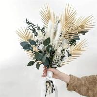 5 hojas artificiales de palma dorada, plantas tropil falsas para decoración para fiesta de boda en el hogar y el jardín - details 6