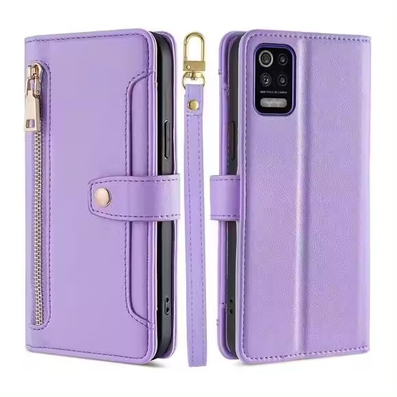 Magnético de cuero multifuncional para LG K52, funda protectora con cremallera, de moda - 1