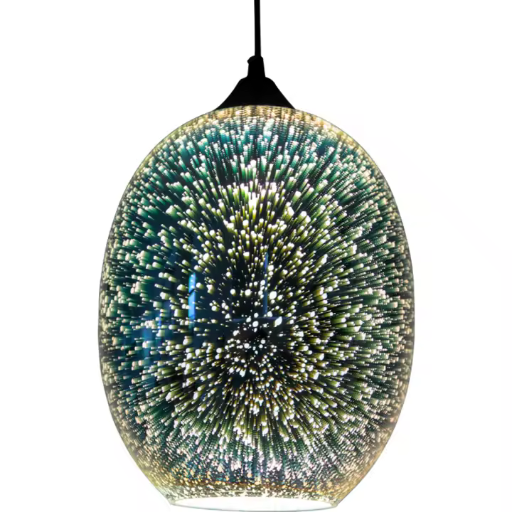 Lámpara colgante de fuegos artificiales, lámpara moderna de 220V, 3D, colorida, E27 - 1