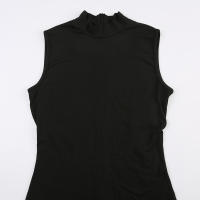BUNO-mono informal para correr, peleles ajustados, color negro liso, sin mangas, cuello alto, monos deportivos para Fitness, trajes básicos que combinan con todo - details 17