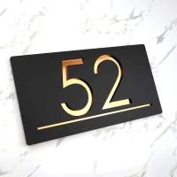 Espejo mate de corte personalizado, personalización privada, números de puerta, placas de letrero de casa, número láser personalizado - details 0