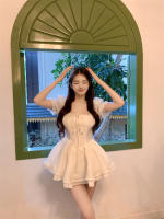 Vestido de Princesa veraniego para Niñas Cuello Cuadrado, Mangas de Burbuja, Cintura Ajustable para Lucir Delgada Versión Coreana - details 3