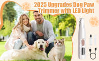 Recortador de patas de perro con luz LED, recortador eléctrico de patas para perros, recargable por USB de poco ruido, resistente al agua, afeitadora de pelo para mascotas para perros y gatos - details 0