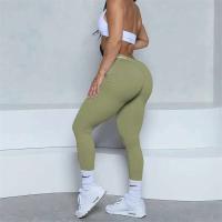 Leggings con espalda en V para mujer, leggings deportivos sin costuras para mujer, pantalones de yoga sólidos elásticos de cintura alta para fitness y jogging - details 11