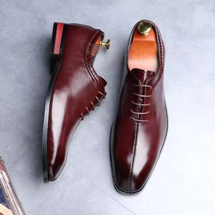 Zapatos derby de cuero formales para hombre, vino hecho a mano, de la más alta calidad, de Italia en China, 2025 - 1