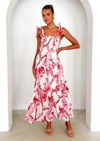 2025 Primavera/Verano ropa de mujer tirando de la correa de cintura elástica gran Swing vestido largo estampado falda niños - details 6