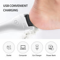 Removedor de callos eléctrico para talones, herramientas de pedicura, Lima profesional para pies, cuidado de la piel muerta y dura, carga USB - details 6