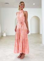 Katrina Maxi Dress - Peach Swi