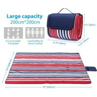 Alfombra de Camping Impermeable 200x200cm Equipo de Supervivencia con Base Antideslizante para Playa, Senderismo y Emergencias Cojín de Aire de Deportes y Aire Libre - details 4