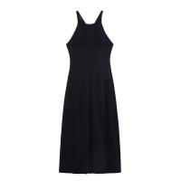 BUNO-vestido negro sencillo sin mangas para mujer, vestido Midi ajustado informal elegante de verano 2025, Vestidos de fiesta con cremallera trasera elegante - details 2