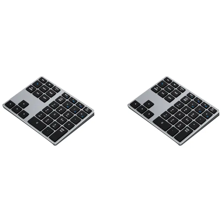 Teclado numérico inalámbrico Bluetooth de 2 piezas, almohadilla delgada portátil para computadora portátil, PC, escritorio, 35 teclas - 1