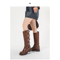 Botas Altas De Punta Redonda Para Mujer, Nuevas Botas De Tacón Grueso De Suela Gruesa De Moda. - details 12