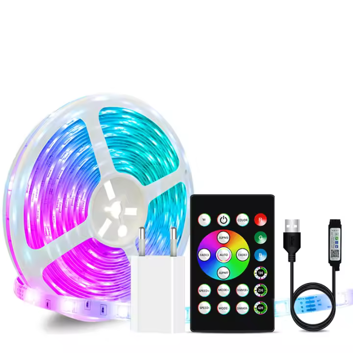 30LED/Meter Bluetooth APP Control Led Lights Strips 5050RGB With EU power supply Flexible Tape TV Led Ribbon For Bedroom party - 1