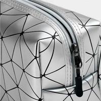 Bolsa de Cosméticos de Cuero Impermeable Diseño a Cuadros para Almacenamiento de Maquillaje de Viaje Bolsa de Belleza para Mujeres - details 6