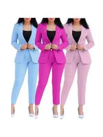 Conjunto de Pantalón de Dos Piezas para Mujer Moda de Primavera-Otoño Viste a Juego de Cardigan Top Pencil Pants - details 0
