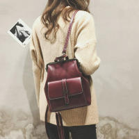 Mochila de PU para mujer, bolso de hombro con correa ajustable de Color sólido, Satchel para la escuela - details 7