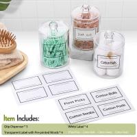 Qtip-dispensador de soporte para bola de algodón, hisopo de algodón, almohadillas redondas de algodón, juego de frascos de Boticario de plástico transparente de 10 oz, organización de almacenamiento de botes de baño, 3 paquetes - details 1