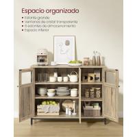 Almacenamiento, Puertas Cristal, Comedor, Salón, Cocina, Estilo Industrial, Marrón Turquesa y Negro Tinta LSC099B60 - details 3
