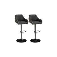 Juego de 2 Taburetes de Metal Ajustables para Cocina Altura de 89-111 cm Diseño Industrial Blanco - details 6
