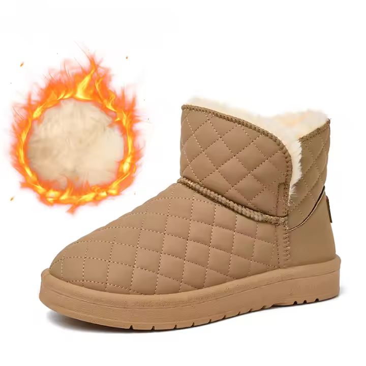Botas de nieve de lana, zapatos de algodón grueso, a la moda, versátiles, cálidas, con suela gruesa y corta. - 1