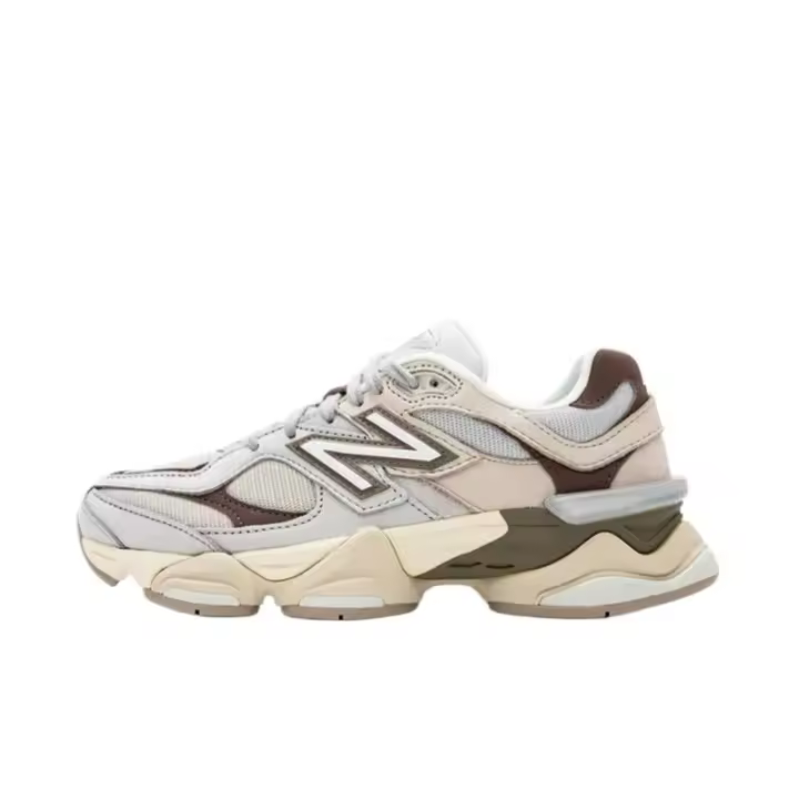 【Tienda oficial】 NB 9060 Zapatillas bajas de malla gris marrón Unisex U9060FNA apliques LETEN - 1