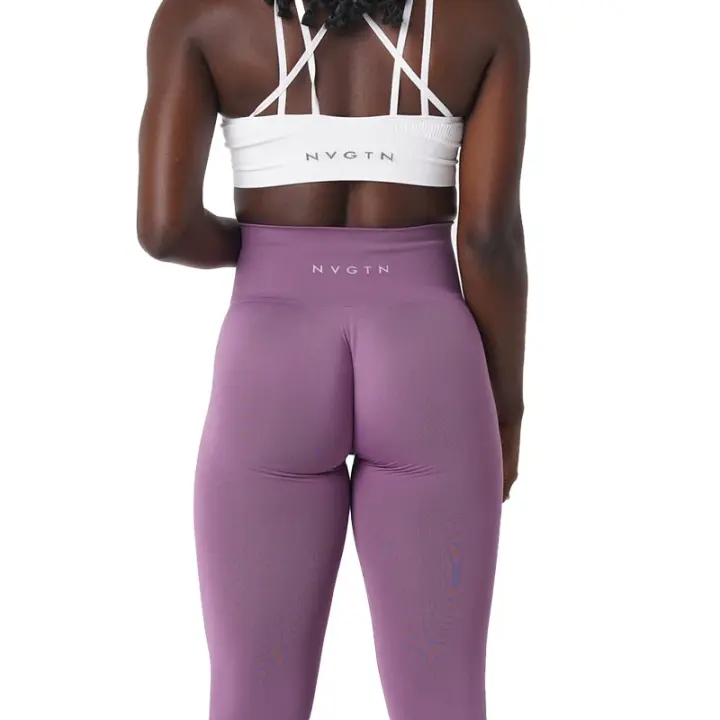 NVGTN-mallas sin costuras para mujer, pantalones de Yoga de cintura alta, ropa de gimnasio, mallas de LICRA suaves para entrenamiento, trajes de Fitness - 1