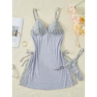 Conjunto de camisón y braguita de diseño encantador con tirantes finos y cuello en V, ropa sexy para mujer - details 31