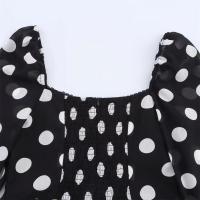 Vestido de lunares con cuello cuadrado, manga en la cintura, estilo elegante, falda larga, novedad de verano 2025, ropa de mujer - details 6