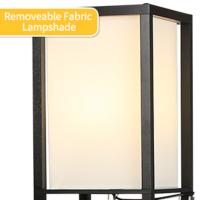 Lámpara de pie de madera con Control Remoto con Estantes Decorativos, Atenuador Dimmer Continuo 3 Temperaturas de Color (Negro) - details 4