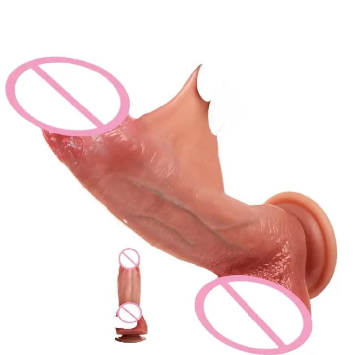 Embalaje privado Sexy HESEKS consoladores de prepucio realistas enormes y gruesos con bolas móviles consolador de silicona tapón Anal masturbador vaginal pene falso 18+ - 1