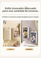 Organizador de cosméticos premium con soporte de pared giratorio de gran capacidad y tapa - details 14