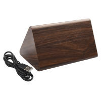 Reloj electrónico Triangular LED de madera, despertador Digital de temperatura y humedad, USB/AAA, Decoración de mesa de dormitorio - details 33