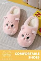 Zapatillas de gato esponjosas peludas para mujer y hombre, zapatos de plataforma para el hogar, chanclas de felpa para interiores, encantadores zapatos de algodón, invierno - details 1