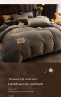 Funda nórdica suave y cálida de terciopelo de leche azul, manta de felpa de doble cara, ropa de cama de lujo, tamaño Queen, invierno, nuevo - details 1