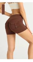 ZHUMU GYM Pantalones Cortos de Yoga de Cintura Alta Secado Rápido, Transpirables, Adecuados para Workout en Gimnasio, Ciclismo, Deportes al Aire Libre - details 12