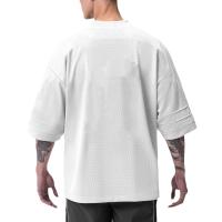 Camiseta holgada deportiva informal para hombre, camisa de manga corta transpirable, malla de Fitness, novedad de verano - details 5