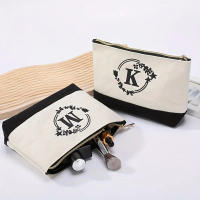 Bolsa De Maquillaje De Moda Bolsa De Almacenamiento Para Viaje Canvas Impresión De Letras Pequeño Bolsa De Almacenamiento Para Regalo De Vacaciones - details 1