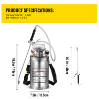 Explore el rociador de acero inoxidable con bomba manual SucceBuy, perfecto para jardinería doméstica y limpieza de suelos - details 1