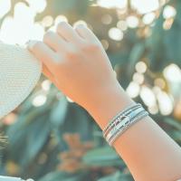 Pulseras envolventes bohemias de cuero para mujer, pulseras infinitas apilables, joyería con cierre magnético - details 0