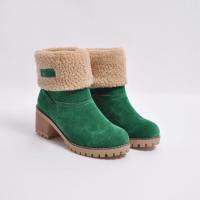 Botas de nieve cálidas de invierno para mujer, botas martin de tacón alto elegantes a la moda para exteriores, zapatos cálidos para mujer - details 5