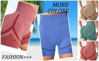 Nuevos pantalones cortos deportivos de Yoga sin costuras para mujer, mallas de cintura alta para realzar el trasero, mallas de gimnasio para correr, ropa deportiva elástica - details 0