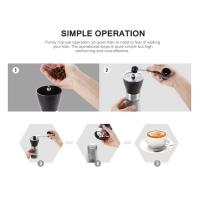Molinillo de café Manual, molino de granos portátil de mano, montaje de rebabas de cerámica ajustable con mango de acero inoxidable para viajes - details 3