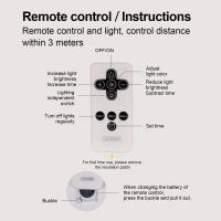 Lámpara De Alimentación Recargable Con Control Remoto, Luz Nocturna Inteligente Con Reloj De Madera Maciza Con Luz Ambiental - details 9